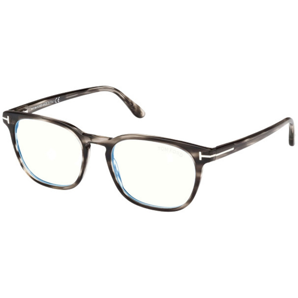 Tom Ford Square Eyeglasses FT5868-B-020-53 Gray Frame Transparent Lenses